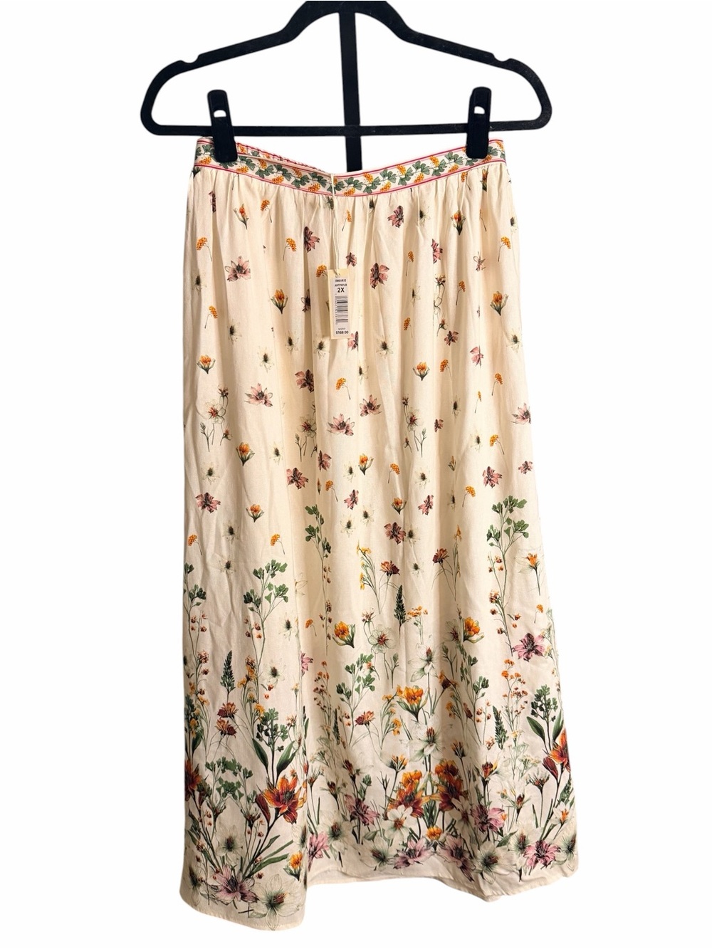Max Studio London Floral Midi Skirt 2X NWT Cottagecore Boho